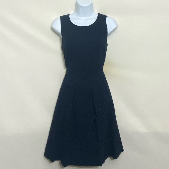 J. Crew Dresses & Skirts - E-181 J. Crew Blue Lace Sleeveless 100% Cotton Lined MIDI Summer Dress Size 00